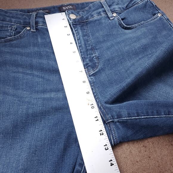 NYDJ Marilyn Jeans Women 14 Blue Straight Leg Lift x Tuck Technology Sustainable - Picture 6 of 13